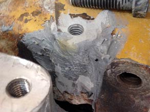 Гнездо восстановлено с помощью Belzona 1111 Гнездо восстановлено с помощью Belzona 1111