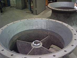 Всасывающий патрубок восстановлен с помощью Belzona 1311 (Ceramic R-Metal)